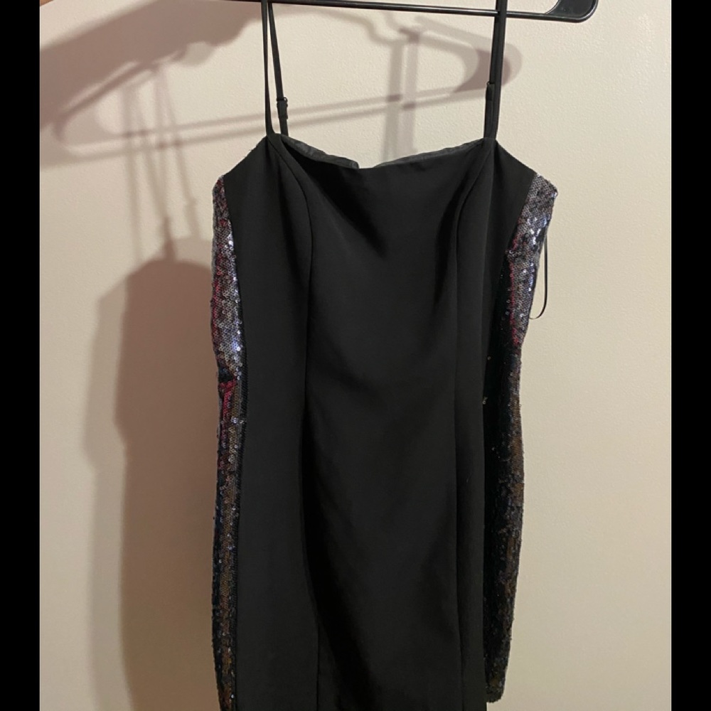 Black sequin mini dress
